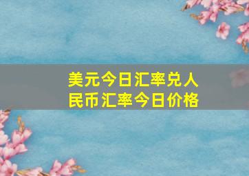 美元今日汇率兑人民币汇率今日价格