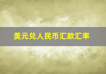 美元兑人民币汇款汇率