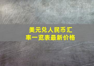 美元兑人民币汇率一览表最新价格