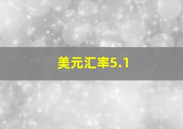 美元汇率5.1