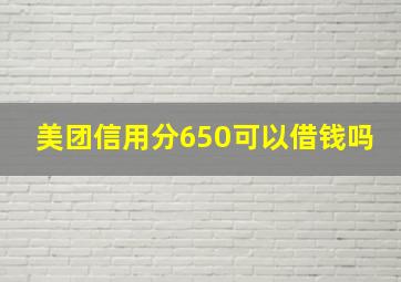 美团信用分650可以借钱吗