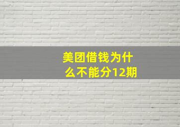 美团借钱为什么不能分12期