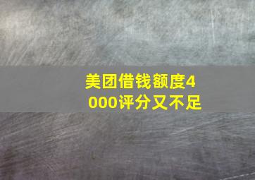 美团借钱额度4000评分又不足