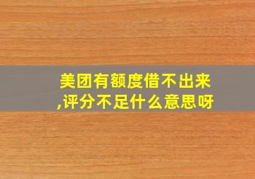 美团有额度借不出来,评分不足什么意思呀