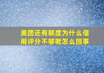 美团还有额度为什么信用评分不够呢怎么回事