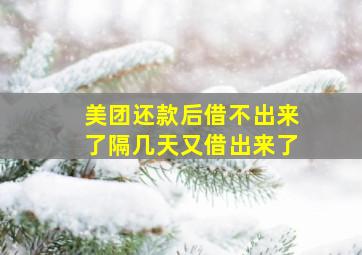 美团还款后借不出来了隔几天又借出来了