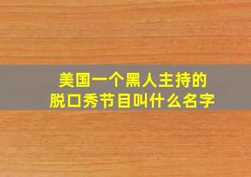 美国一个黑人主持的脱口秀节目叫什么名字