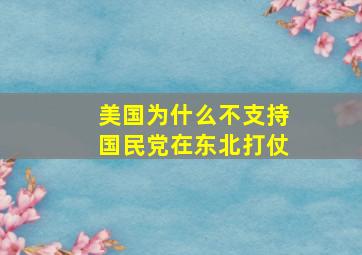 美国为什么不支持国民党在东北打仗