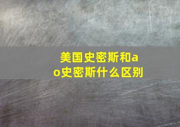 美国史密斯和ao史密斯什么区别