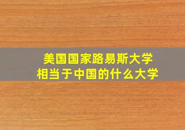 美国国家路易斯大学相当于中国的什么大学