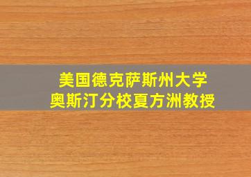 美国德克萨斯州大学奥斯汀分校夏方洲教授