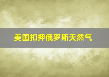 美国扣押俄罗斯天然气