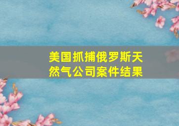 美国抓捕俄罗斯天然气公司案件结果