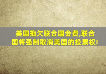 美国拖欠联合国会费,联合国将强制取消美国的投票权!