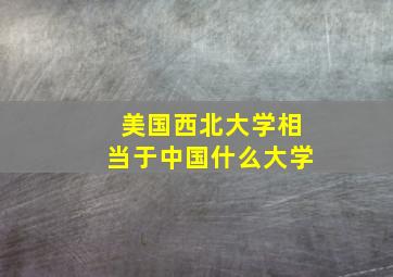 美国西北大学相当于中国什么大学