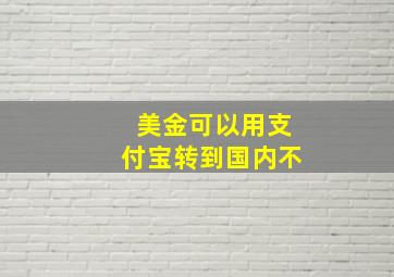 美金可以用支付宝转到国内不