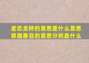 老态龙钟的意思是什么意思慈眉善目的意思分别是什么