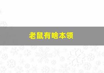 老鼠有啥本领