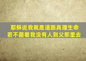 耶稣说我就是道路真理生命若不藉着我没有人到父那里去