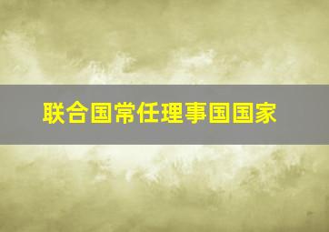 联合国常任理事国国家