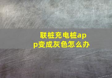 联桩充电桩app变成灰色怎么办