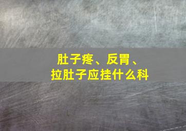 肚子疼、反胃、拉肚子应挂什么科