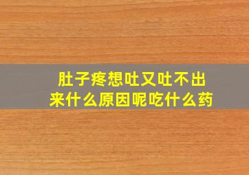 肚子疼想吐又吐不出来什么原因呢吃什么药