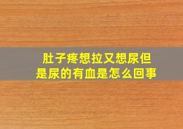 肚子疼想拉又想尿但是尿的有血是怎么回事