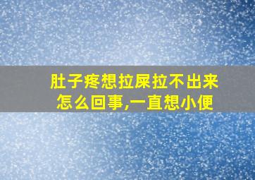 肚子疼想拉屎拉不出来怎么回事,一直想小便