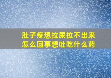 肚子疼想拉屎拉不出来怎么回事想吐吃什么药