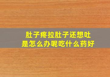 肚子疼拉肚子还想吐是怎么办呢吃什么药好