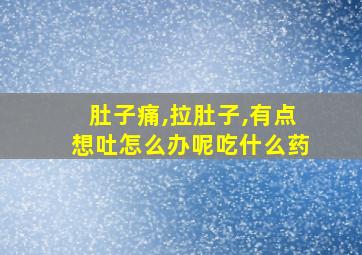 肚子痛,拉肚子,有点想吐怎么办呢吃什么药