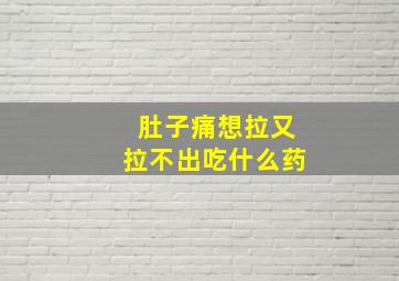 肚子痛想拉又拉不出吃什么药