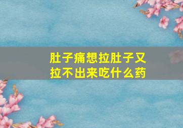 肚子痛想拉肚子又拉不出来吃什么药