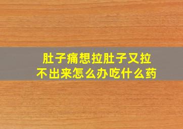 肚子痛想拉肚子又拉不出来怎么办吃什么药