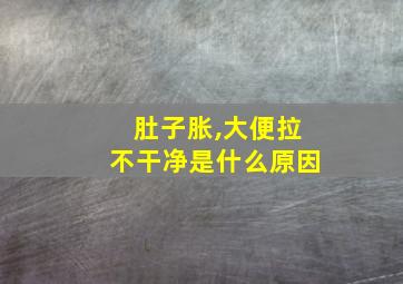 肚子胀,大便拉不干净是什么原因