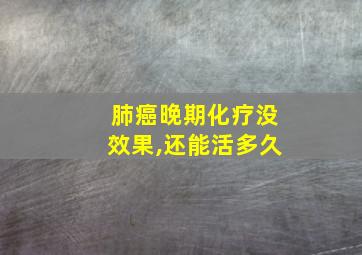 肺癌晚期化疗没效果,还能活多久