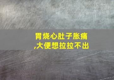 胃烧心肚子胀痛,大便想拉拉不出