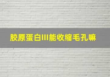 胶原蛋白III能收缩毛孔嘛