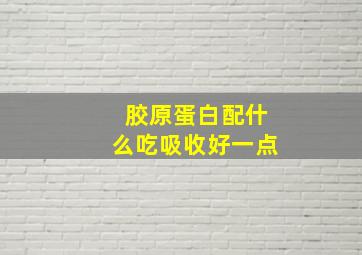 胶原蛋白配什么吃吸收好一点