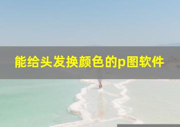 能给头发换颜色的p图软件