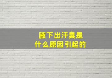 腋下出汗臭是什么原因引起的