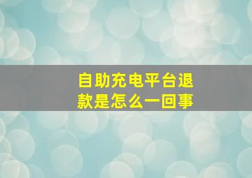 自助充电平台退款是怎么一回事