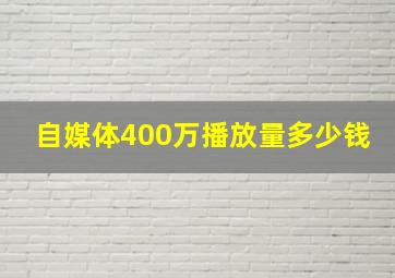 自媒体400万播放量多少钱