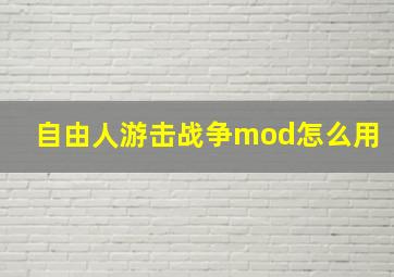 自由人游击战争mod怎么用