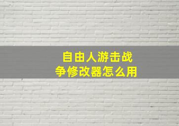 自由人游击战争修改器怎么用