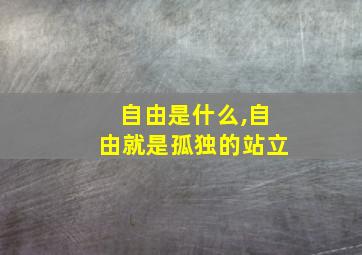 自由是什么,自由就是孤独的站立