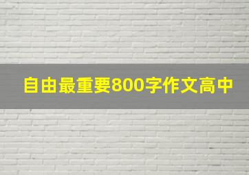 自由最重要800字作文高中