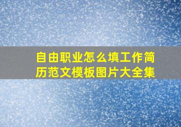 自由职业怎么填工作简历范文模板图片大全集