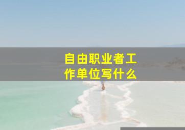 自由职业者工作单位写什么